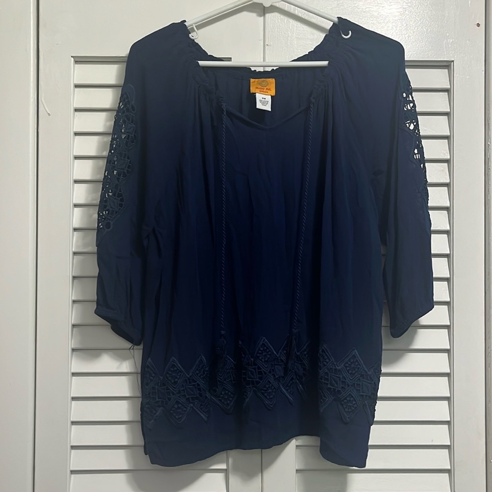 Ruby Rd. Crochet tunic style top size M petite